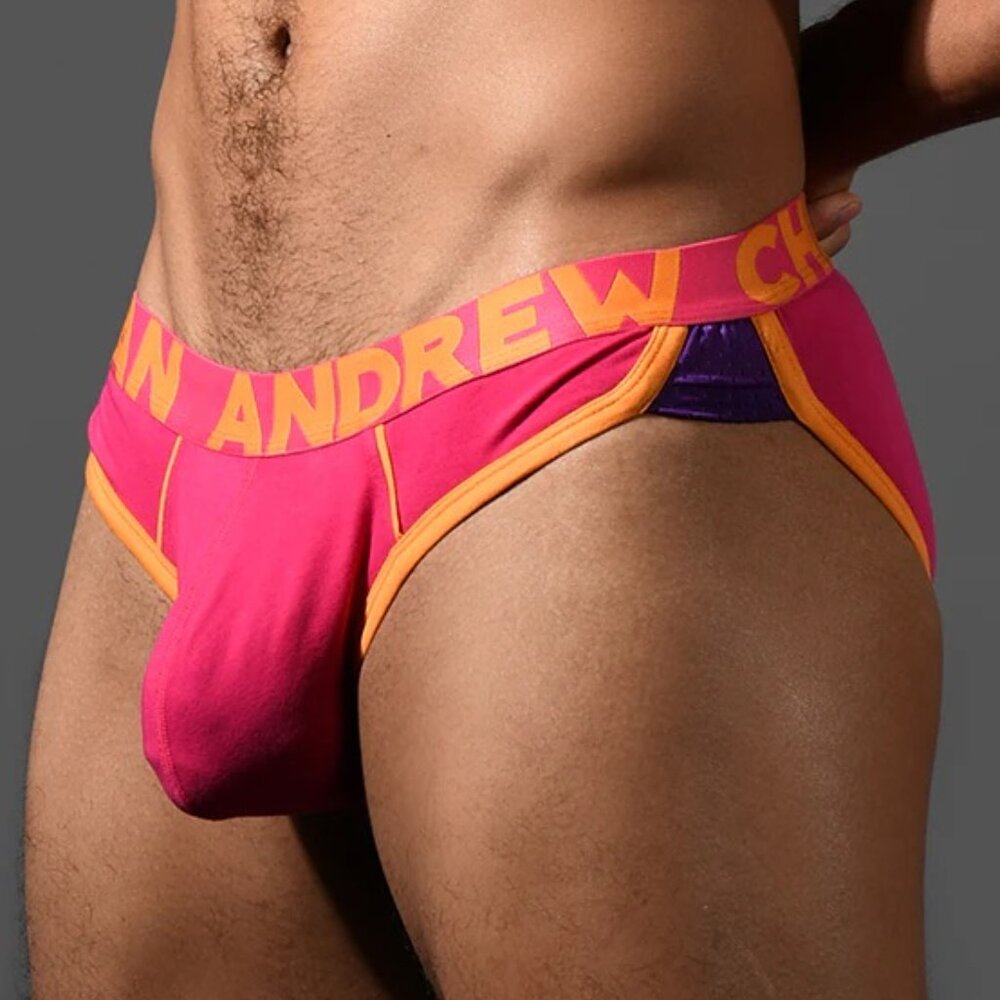 Andrew Christian Retro Brief w/Show-It - Fuchsia Size Large